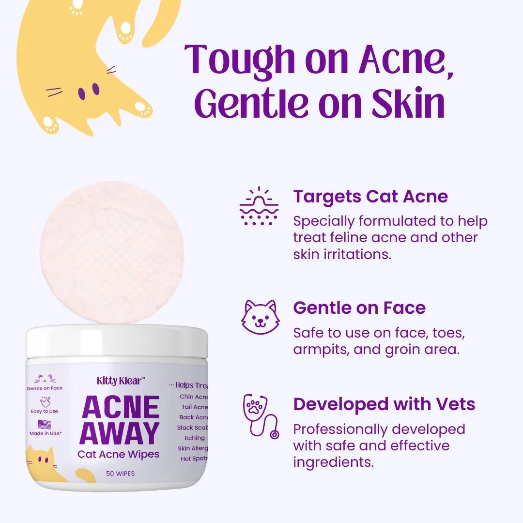 Acne Away Chin Acne Wipes for Cats