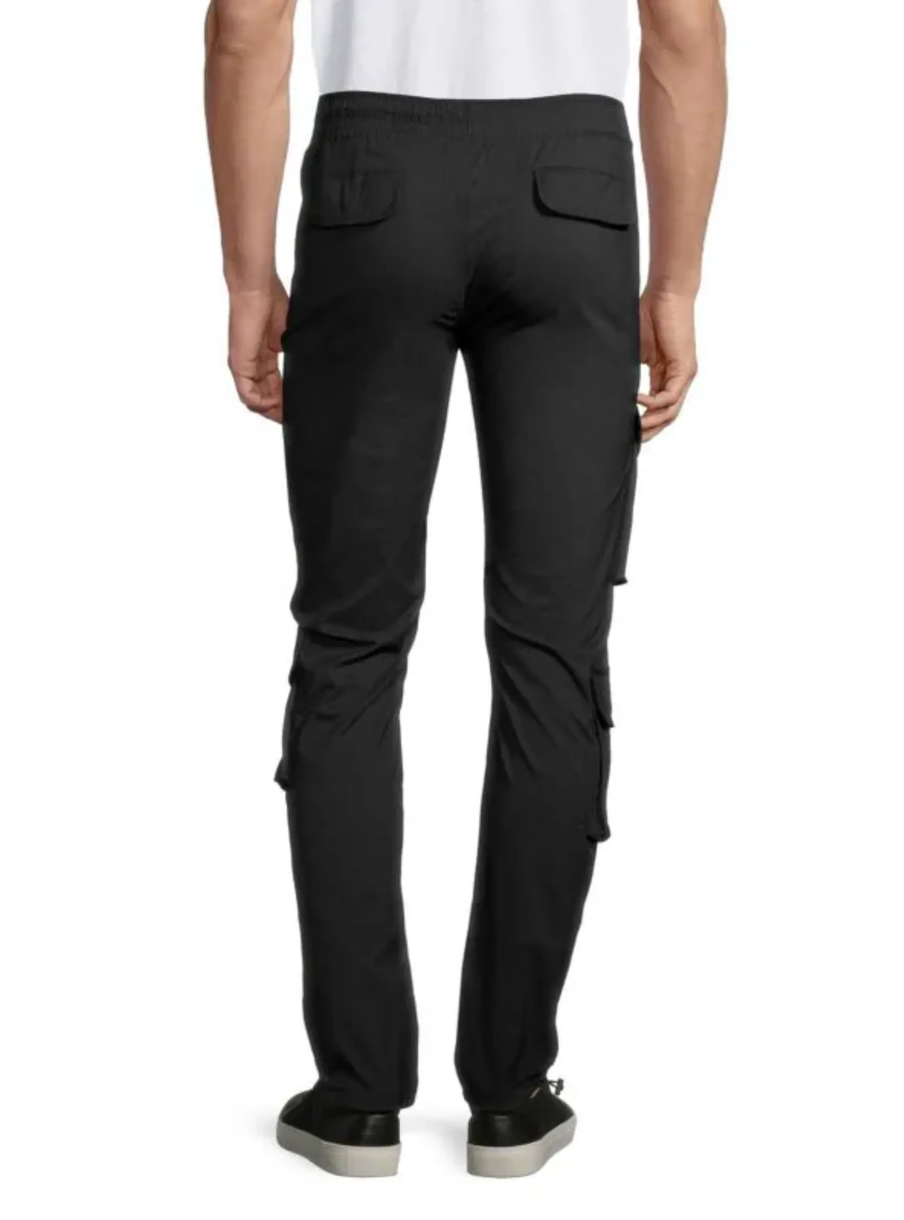 Black Utility Strap Cargo Pants