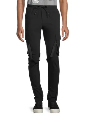 Black Utility Strap Cargo Pants