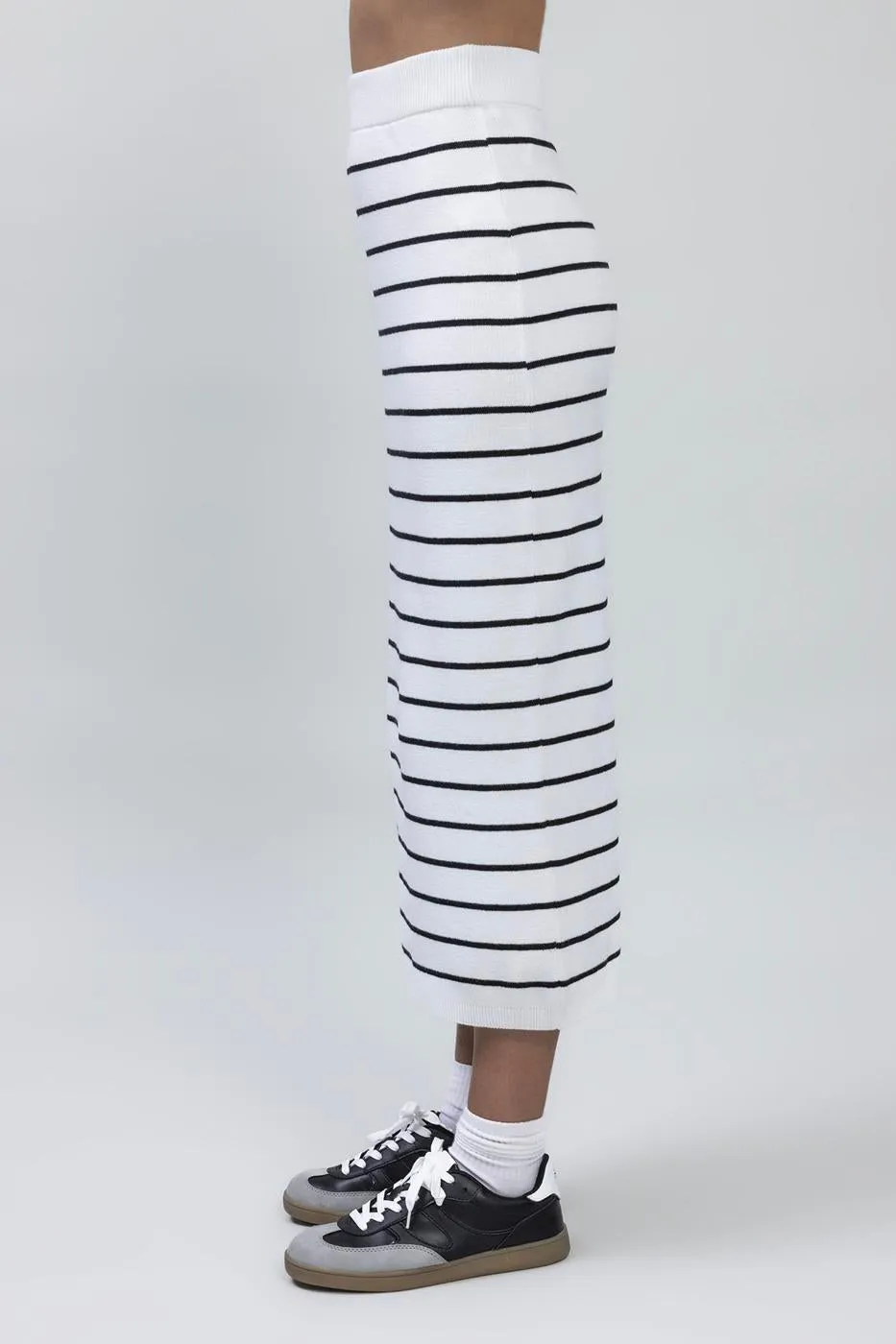 BSL Women Striped Midi Pencil Knit Skirt - Houston