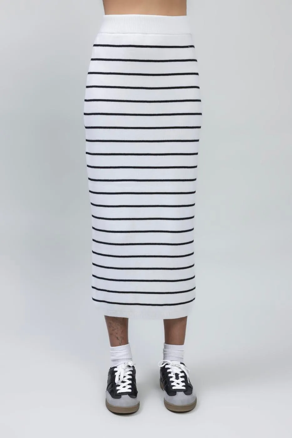 BSL Women Striped Midi Pencil Knit Skirt - Houston