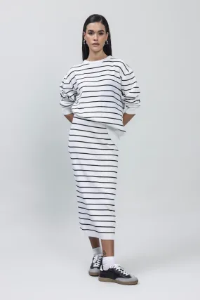 BSL Women Striped Midi Pencil Knit Skirt - Houston