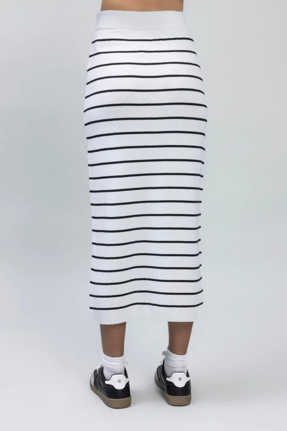 BSL Women Striped Midi Pencil Knit Skirt - Houston