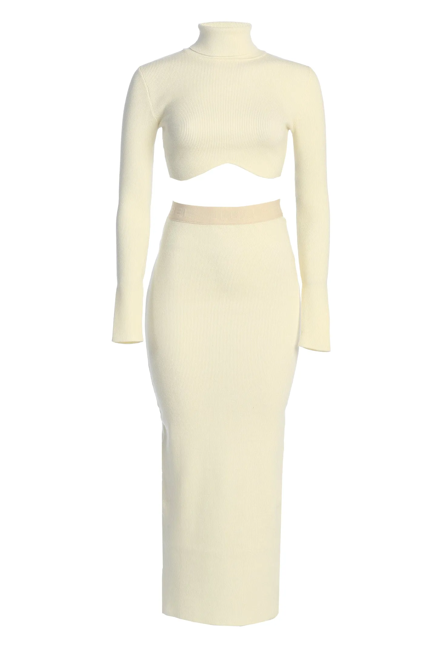 Buttercream Anise Ribbed Skirt Set