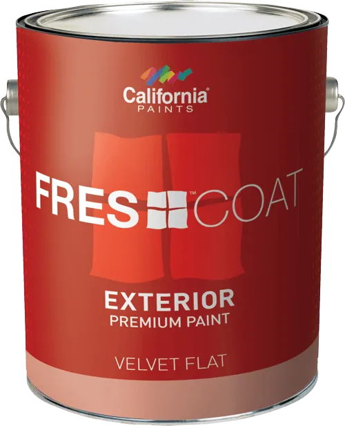 California Paint Fres~Coat Premium Exterior Paint Velvet Flat 1 Gallon, White