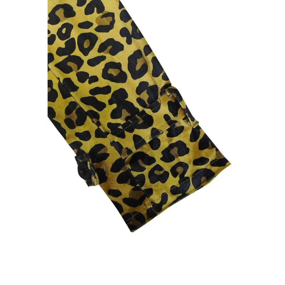Elegant Leopard Collared Trench Coat for Luxury Fashion Enthusiasts