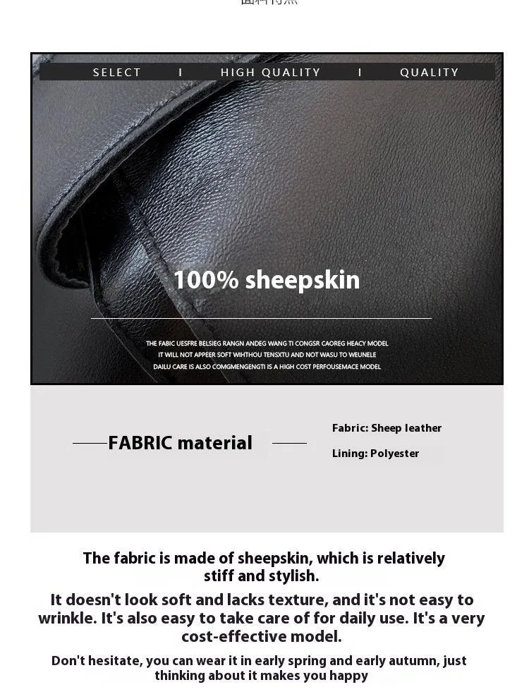 Elegant Women's Genuine Leather Jacket - Sheepskin Short Coat for Stylish Commutes