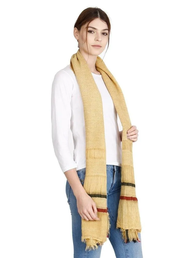 FabSeasons Casual Cotton-Rayon Mustard Scarf
