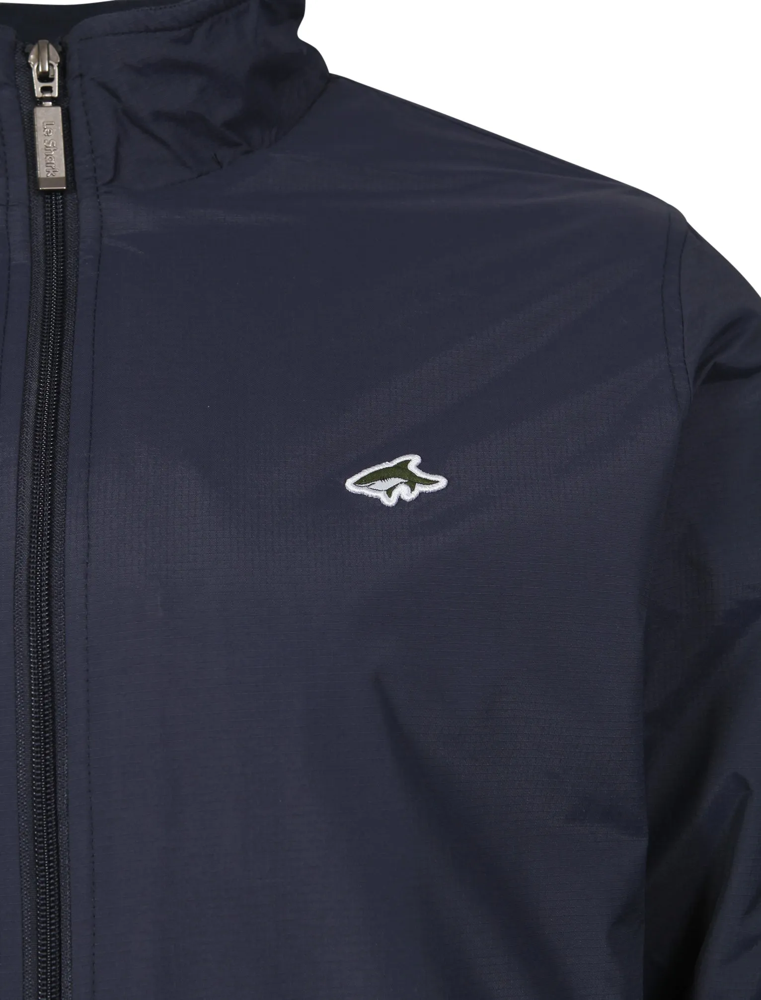Gadon Zip Through Harrington Jacket in Midnight Blue - Le Shark