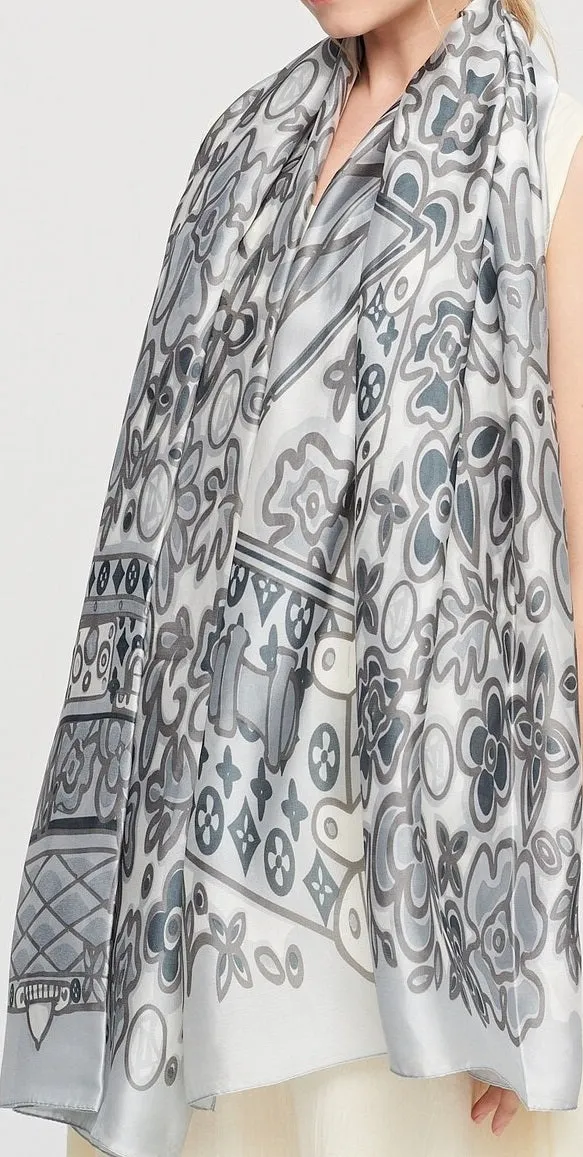 Gray Silk Scarf