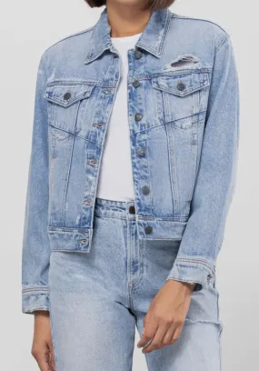 HD897J-LT Light Wash Fitted Trucker Jacket