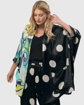Lagoon Dot Open Kimono Jacket, Multi