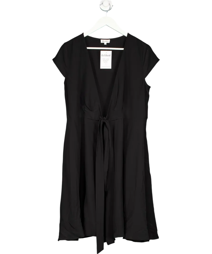 LilySilk Black Mulberry Silk Wrap Dress UK 8