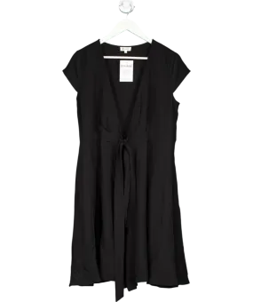 LilySilk Black Mulberry Silk Wrap Dress UK 8