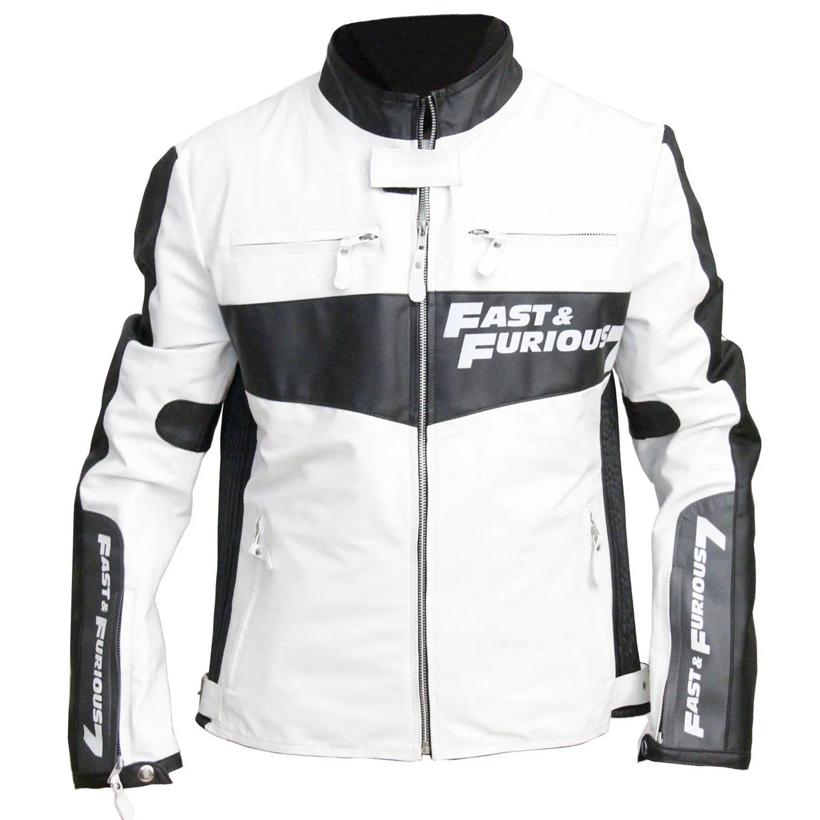 Men's Vin Diesel Fast and Furious 7 Biker Genuine Leather Jacket