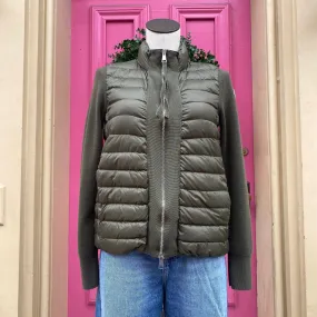 Moncler olive maglia tricot cardigan jacket size S
