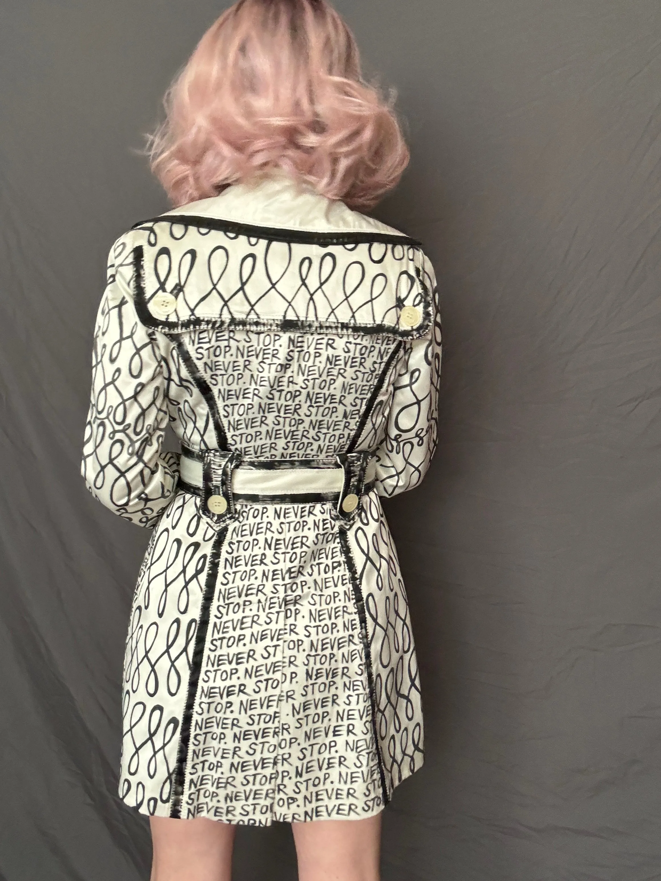 NEVER STOP Womens Ivory Trench Coat, X-Small