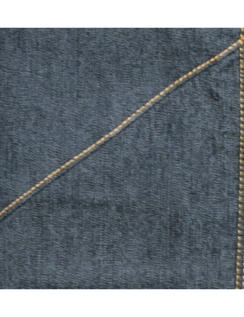Pencil Shape Fishtail Hem Denim Skirt - M