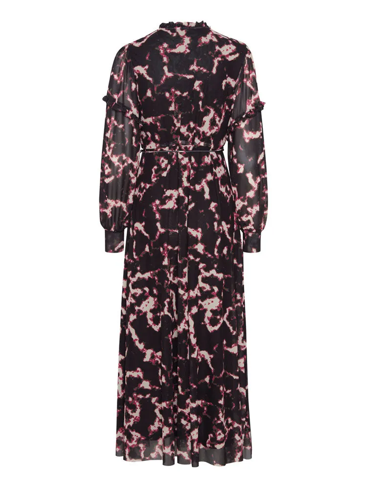 Pulz PzDuffy Wrap Dress Fuchsia Black