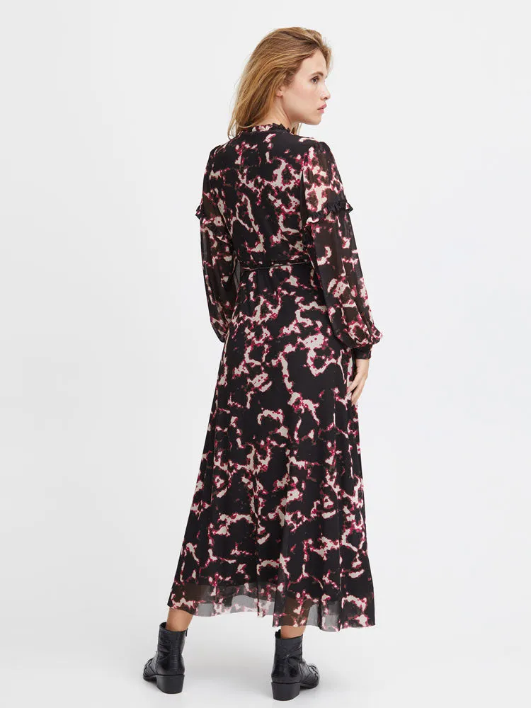Pulz PzDuffy Wrap Dress Fuchsia Black