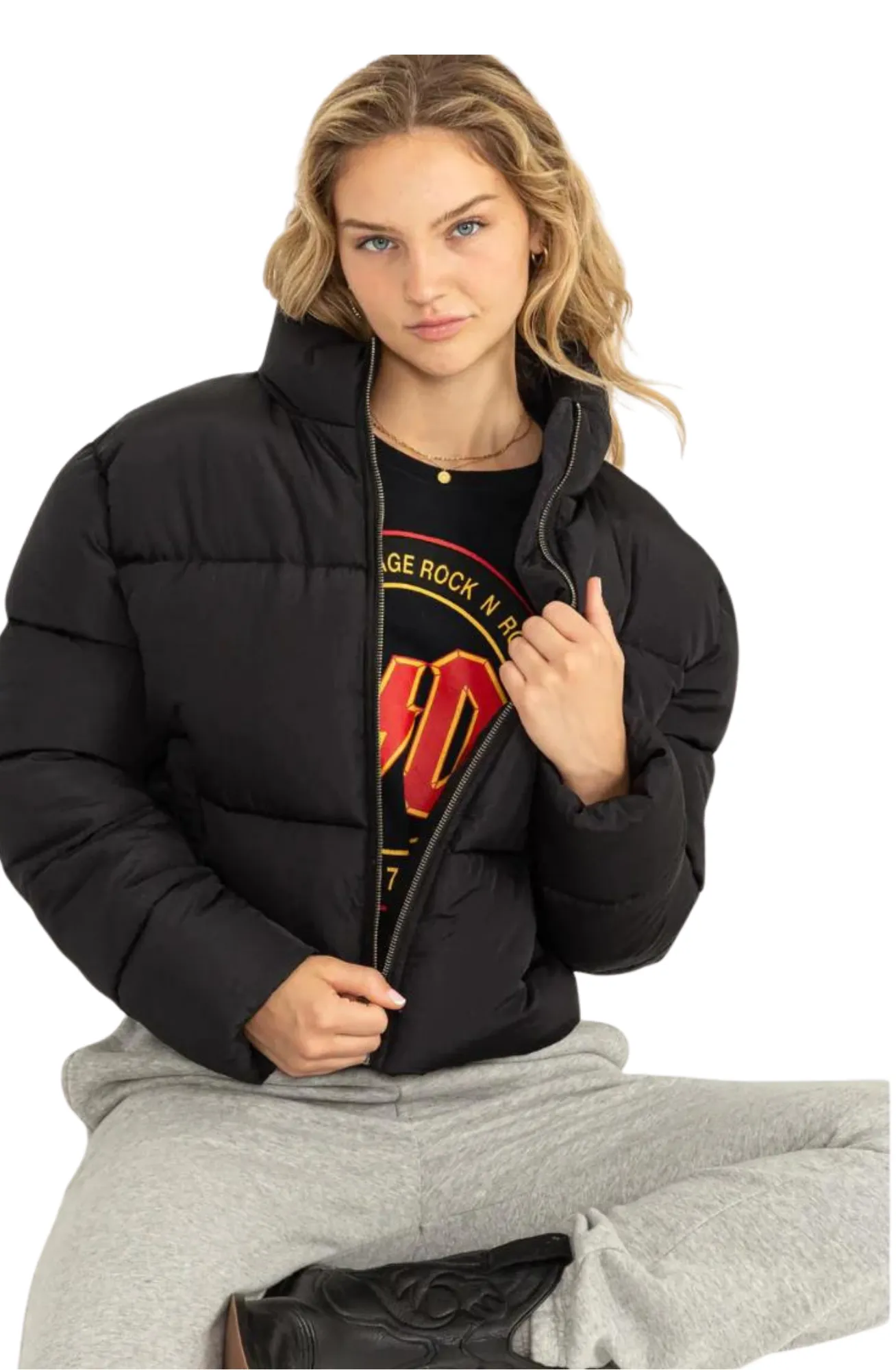 Quilted Zipper Up Jacket