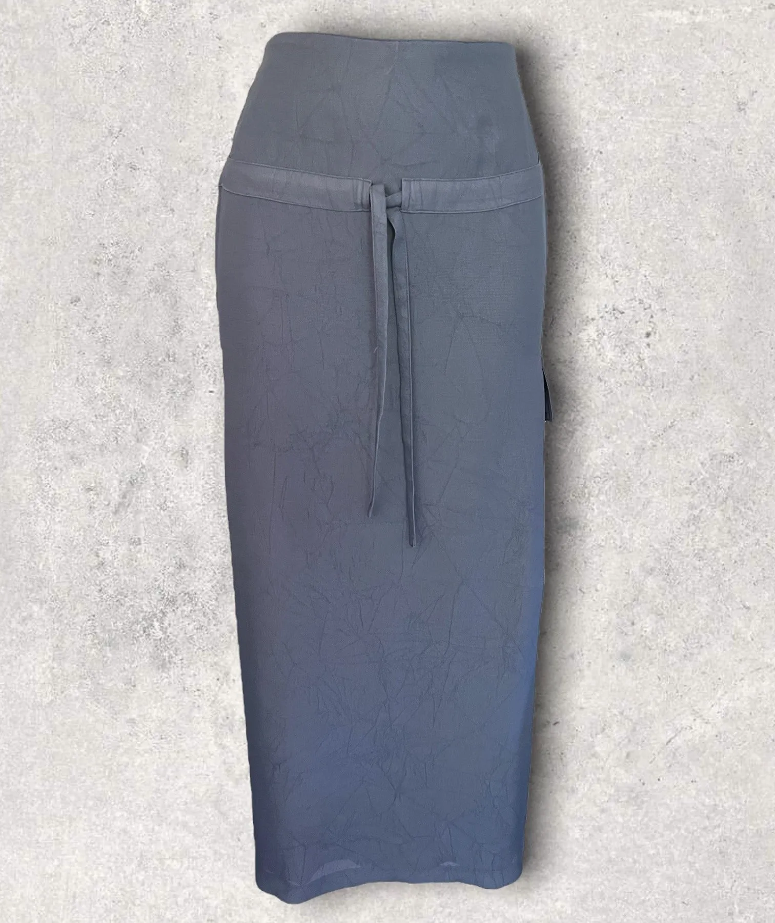 Serge Dana Womens Dove Blue Crepe Long Pencil Skirt  UK 10 US 6 EU 38