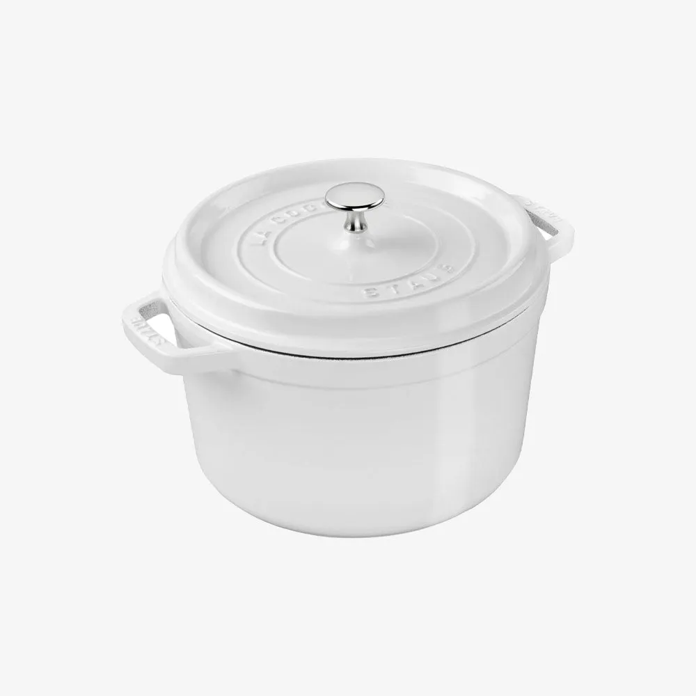 Staub 5 QT Tall Cocotte - White
