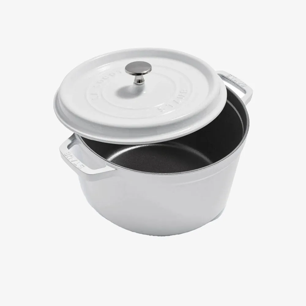 Staub 5 QT Tall Cocotte - White