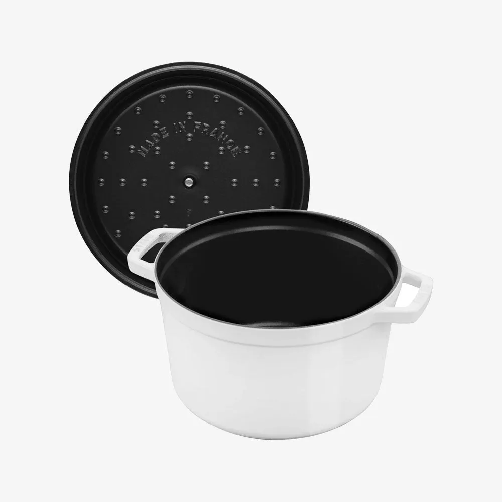 Staub 5 QT Tall Cocotte - White