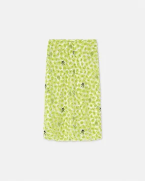 Strawberry Garden Devoré Pencil Skirt