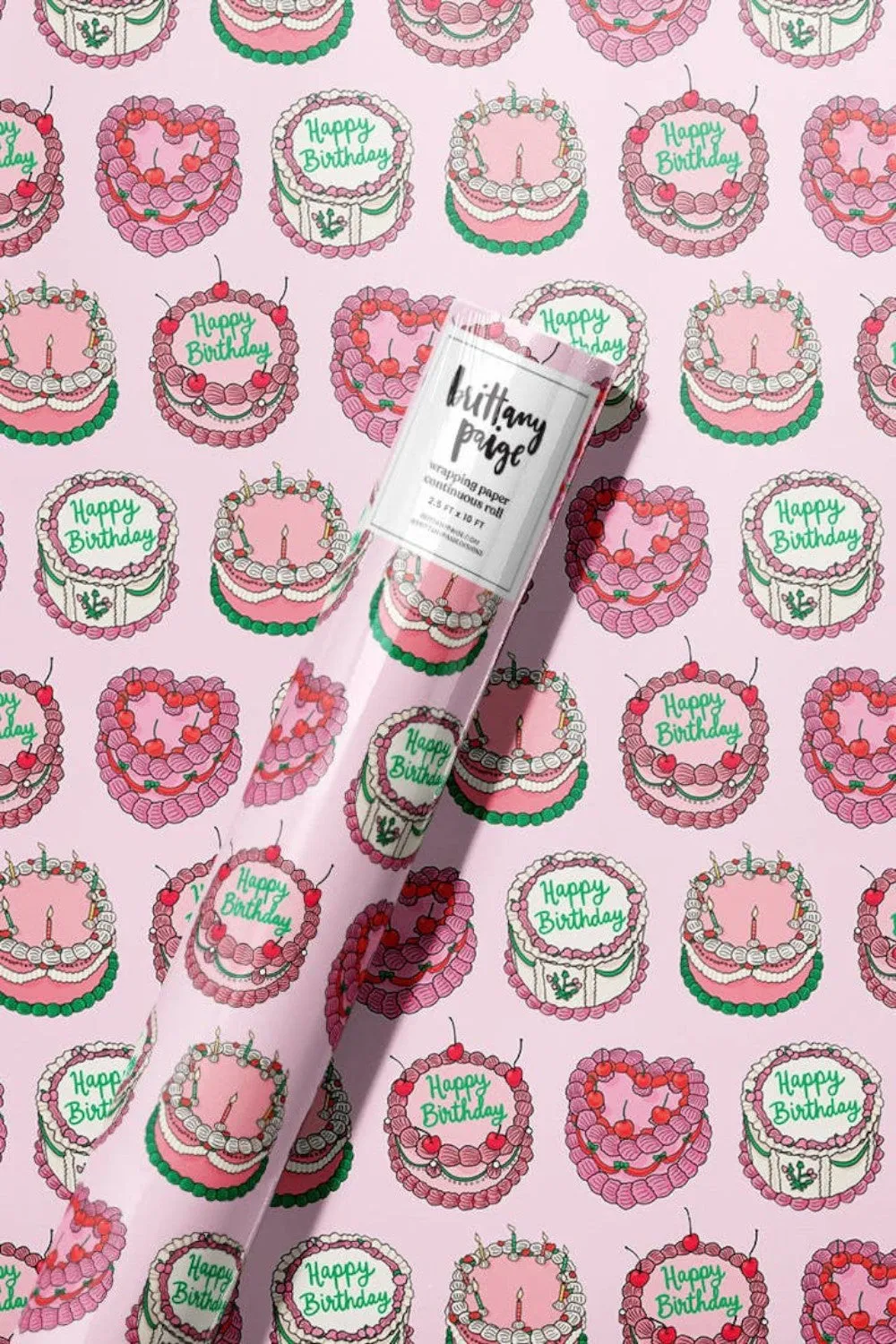 Vintage Birthday Cakes Wrapping Paper