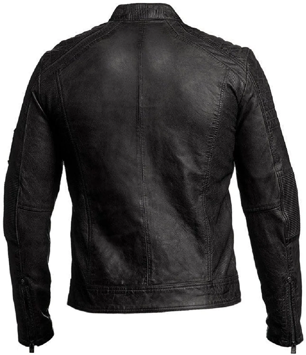 Vintage Black Pure Leather Jacket for Men
