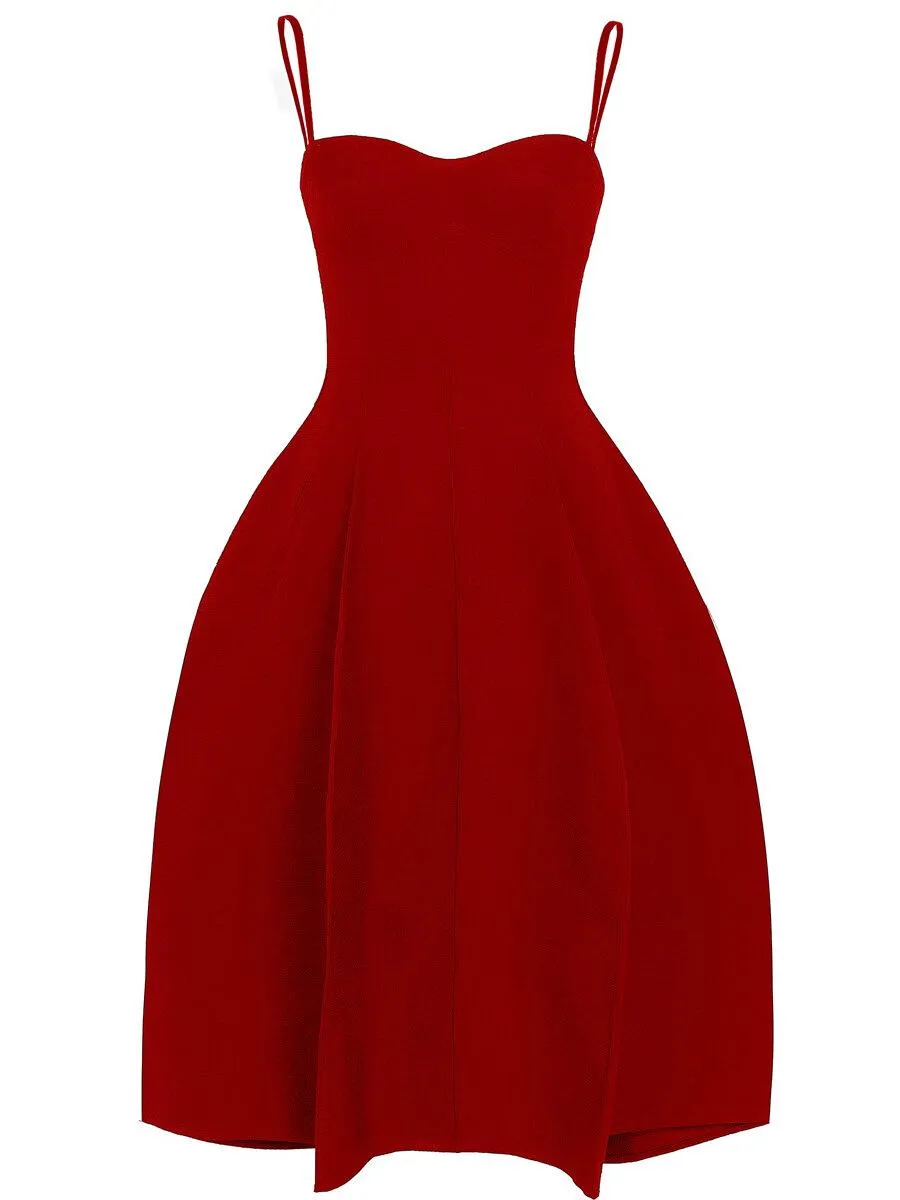 White structured cocoon cocktail lbd midi dress - Caro