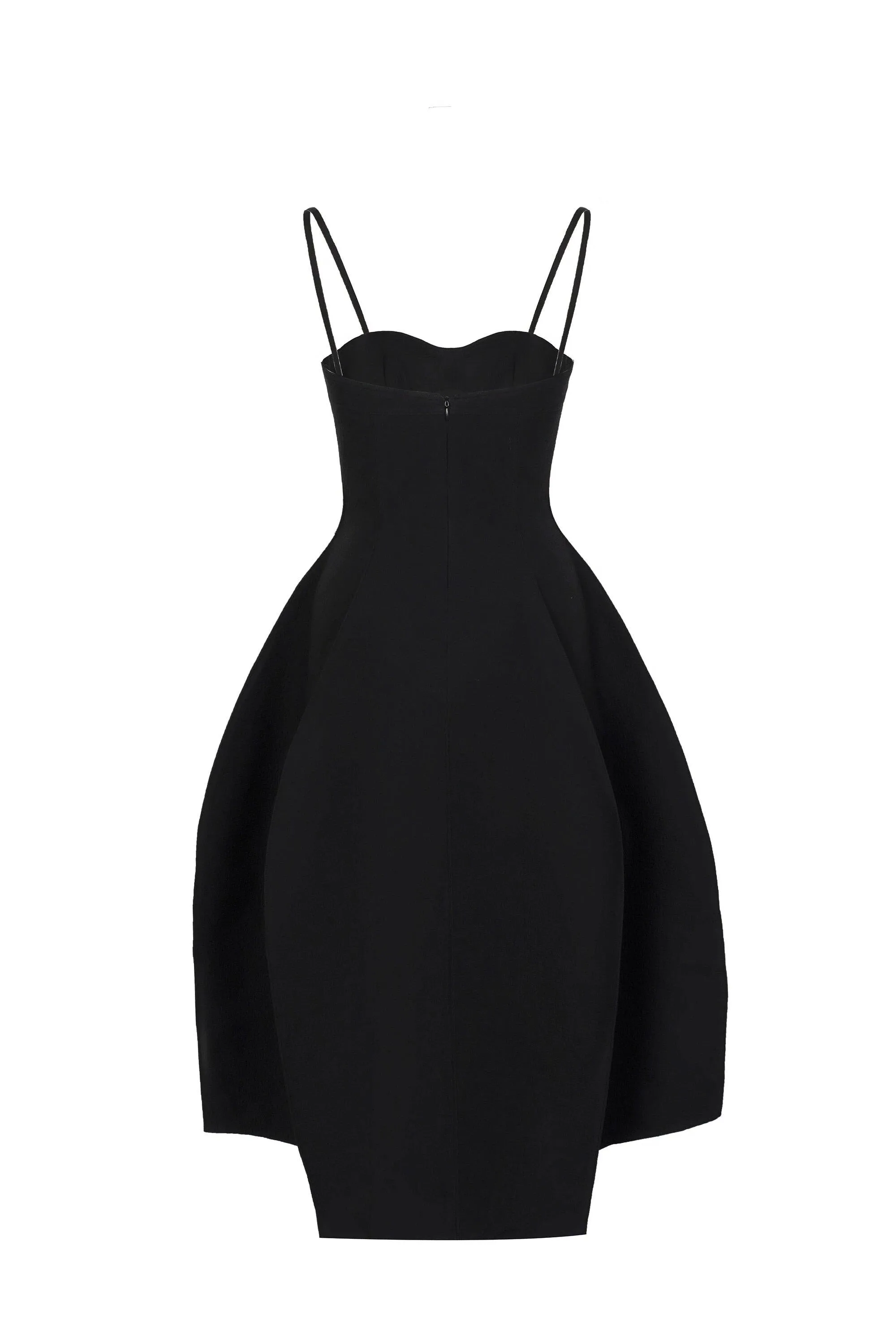 White structured cocoon cocktail lbd midi dress - Caro