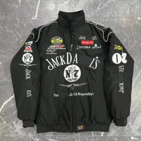 Wiaofellas  -  Bull Racing Team Racing Suit Retro American Jacket Motorcycle Autumn/Winter Clothing Cotton Coat Embroidered Casual Coat