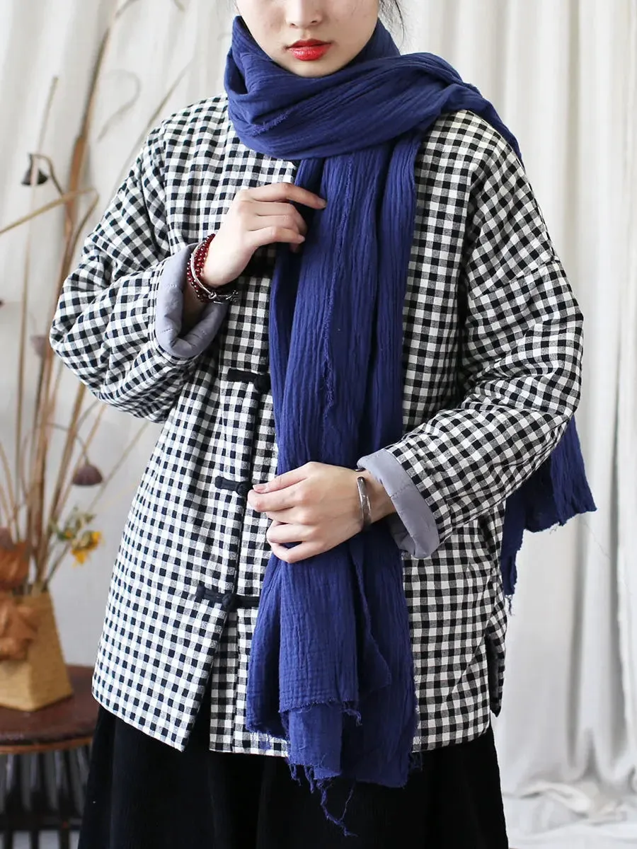 Women Plaid Cotton Padded Coat
